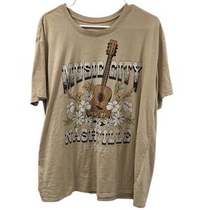 Time and Tru Tan Nashville Tennesee Music City Graphic Tee Size XL (16-18)